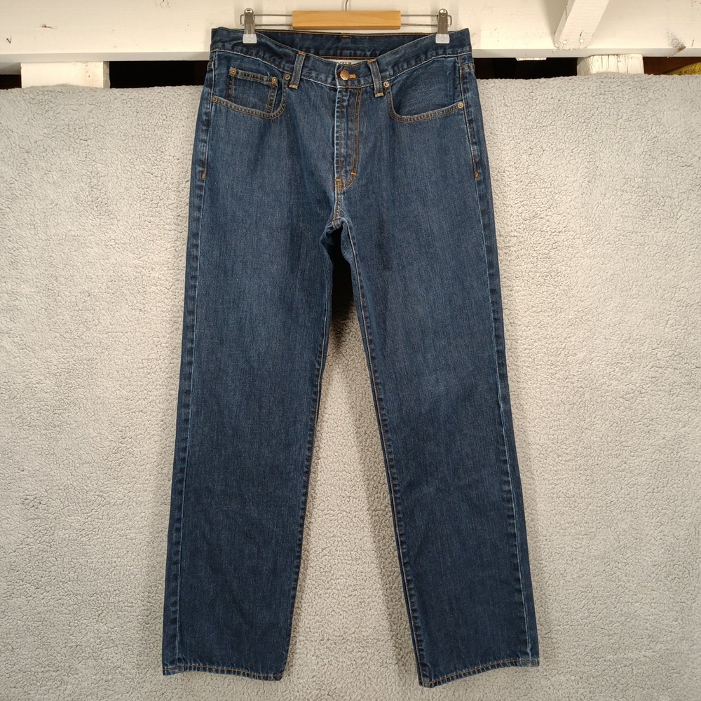 J Crew Jeans Mens Size 35x32 Straight Leg Dark‎ Wash Denim Casual Pants